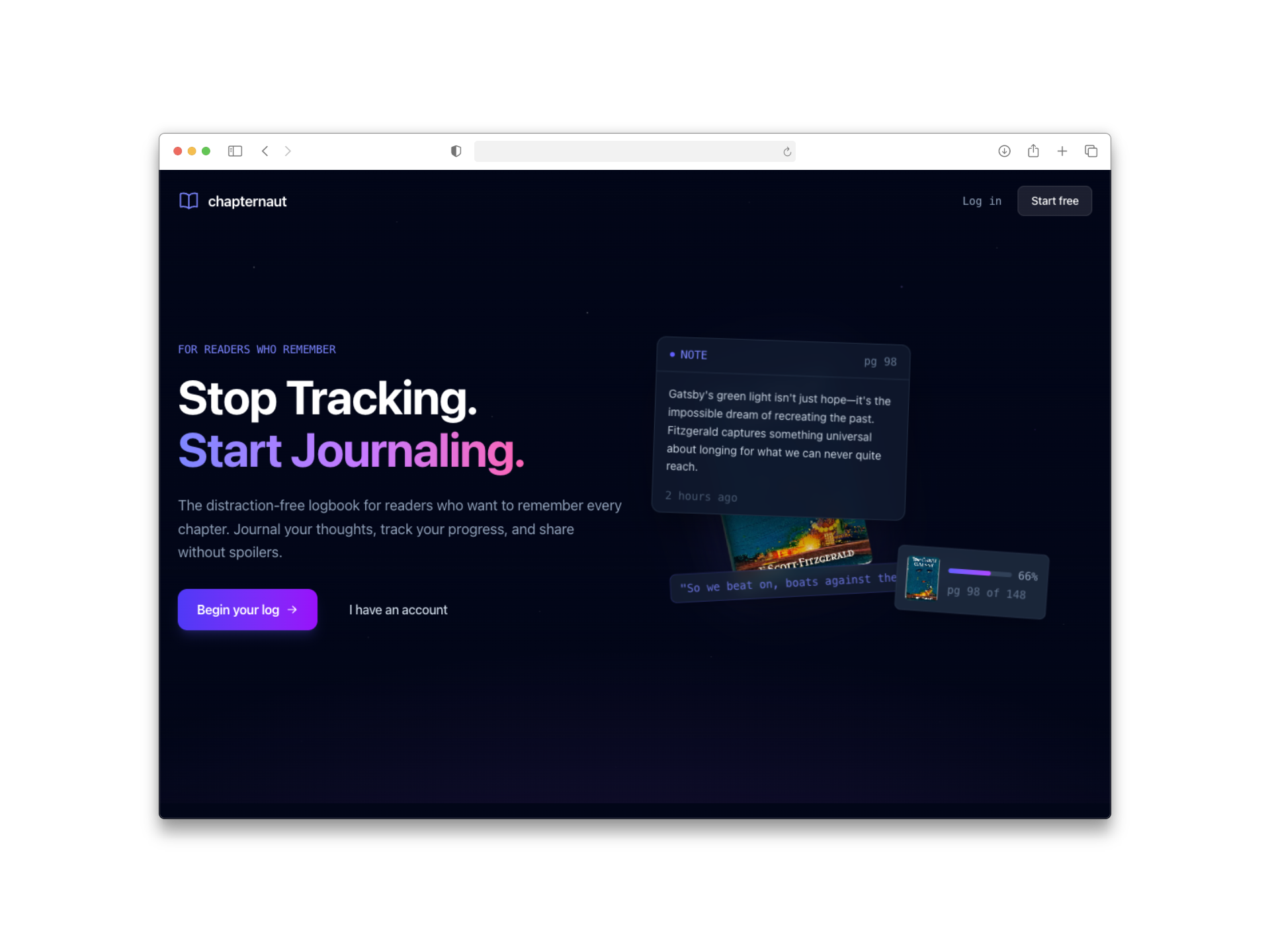 Chapternaut website screenshot
