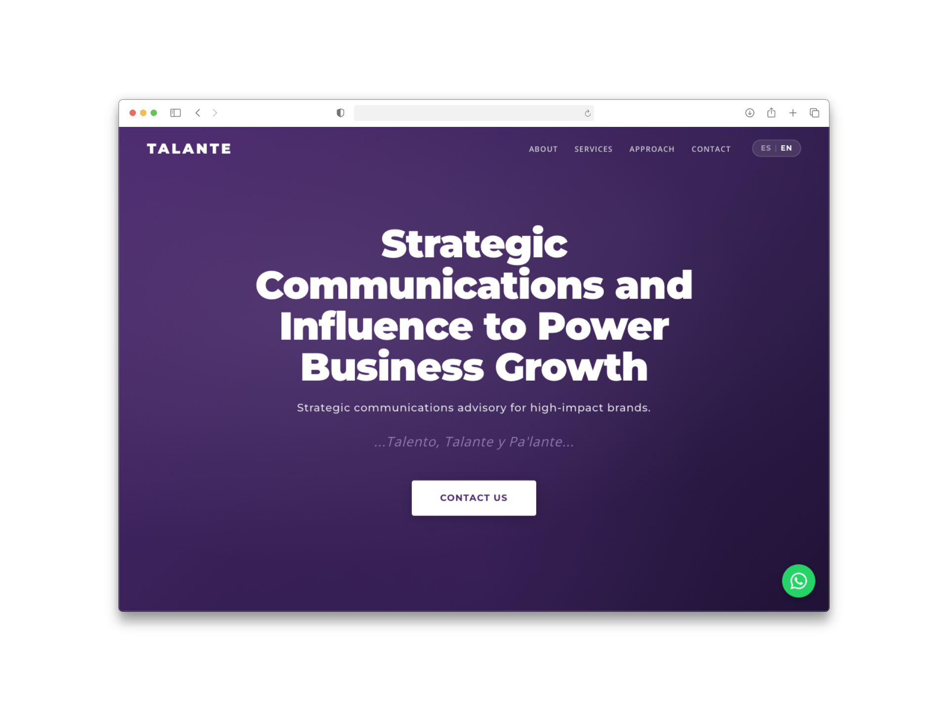 Talante website screenshot