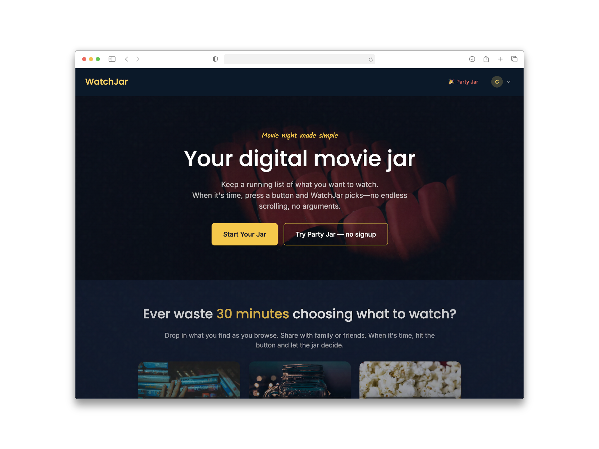 WatchJar website screenshot